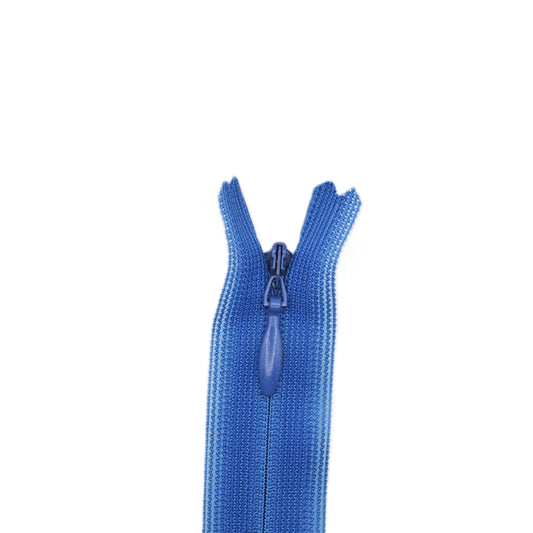 Fermeture invisible éclair zip à glissière non séparable 22 cm – Bleu
