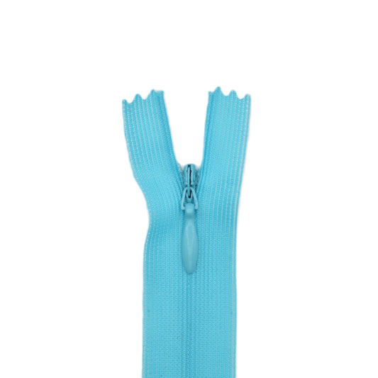 Fermeture invisible éclair zip à glissière non séparable 20 cm – Bleu