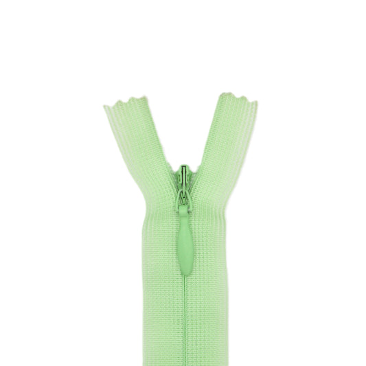 Fermeture invisible éclair zip à glissière non séparable 22 cm – Vert