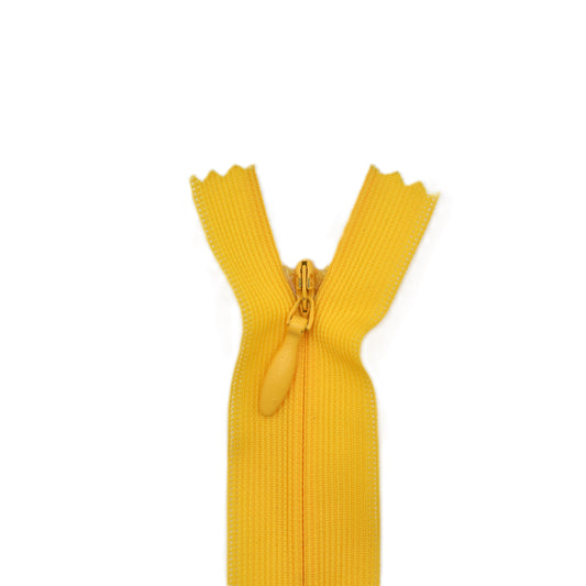 Fermeture invisible éclair zip à glissière non séparable 22 cm – Jaune