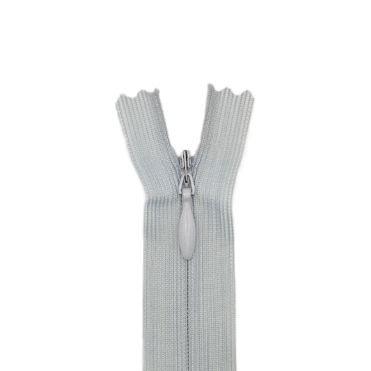 Fermeture invisible éclair zip à glissière non séparable 20 cm – Gris