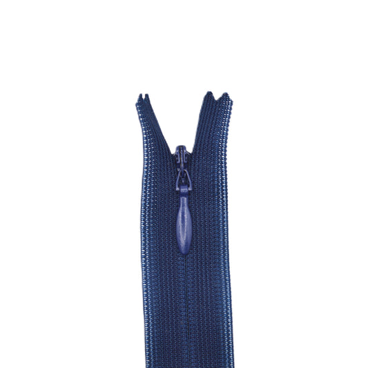 Fermeture invisible éclair zip à glissière non séparable 22 cm – Bleu marine