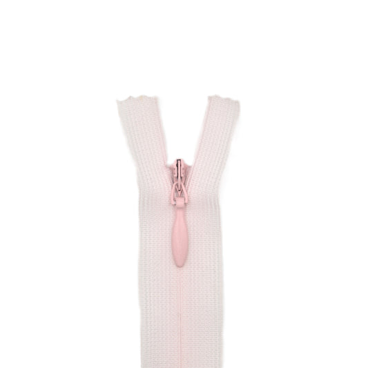 Fermeture invisible éclair zip à glissière non séparable 20 cm – Rose