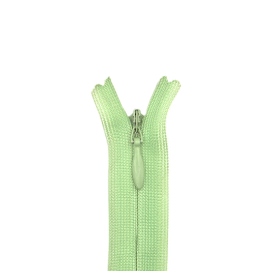 Fermeture invisible éclair zip à glissière non séparable 22 cm – Vert