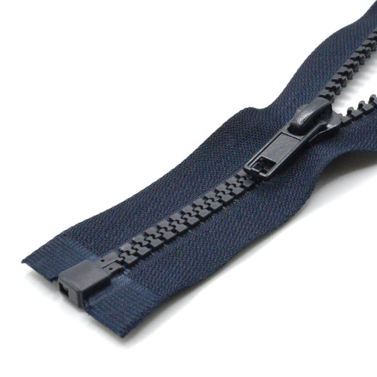 Fermeture éclair zip à glissière séparable injectée 80cm (maille 5 mm / N°5) - Bleu Marine