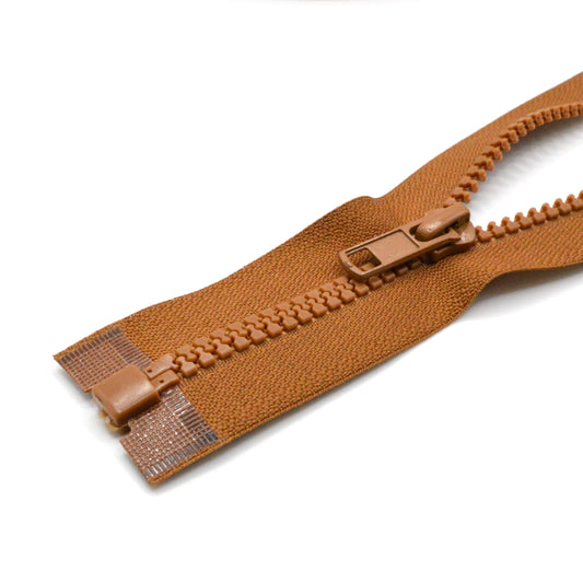 Fermeture éclair zip à glissière séparable injectée 80cm (maille 5 mm / N°5) - Marron