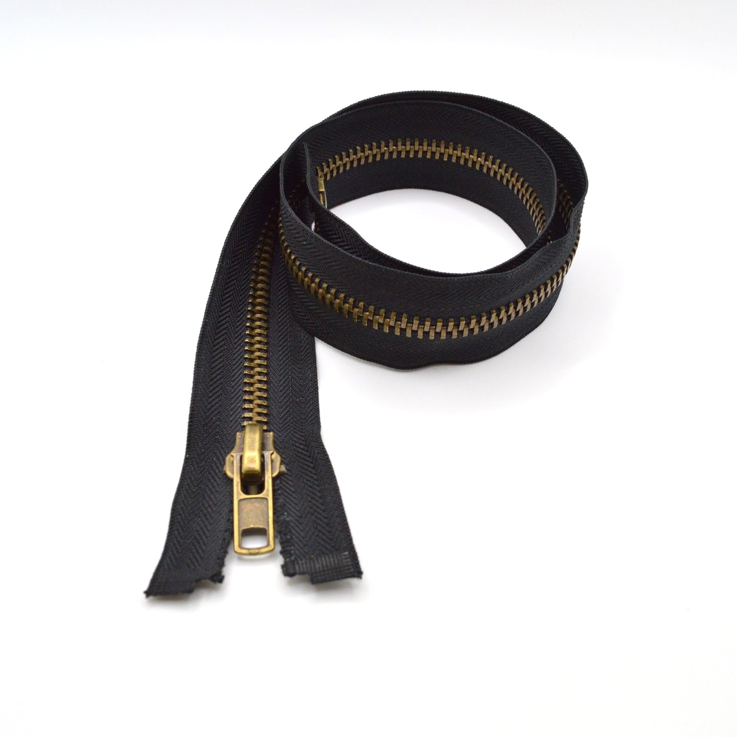 Fermeture éclair zip à glissière séparable métal 65cm/80cm (maille 8 mm / N°8) - Noir