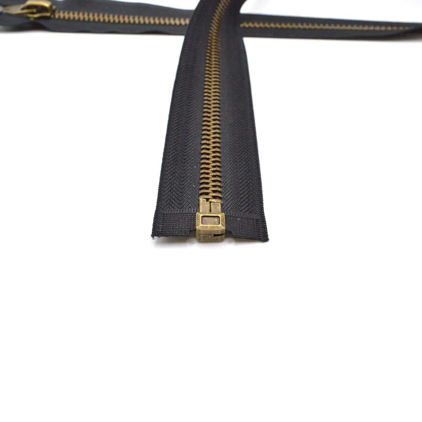 Fermeture éclair zip à glissière séparable métal 65cm/80cm (maille 8 mm / N°8) - Noir