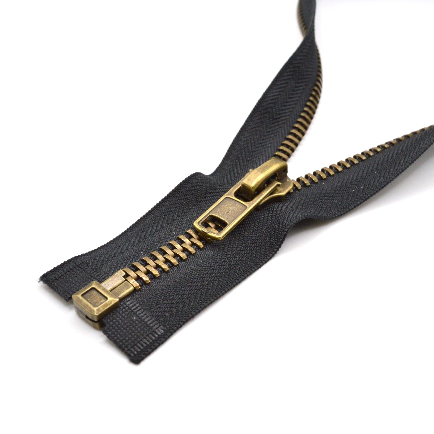 Fermeture éclair zip à glissière séparable métal 65cm/80cm (maille 8 mm / N°8) - Noir