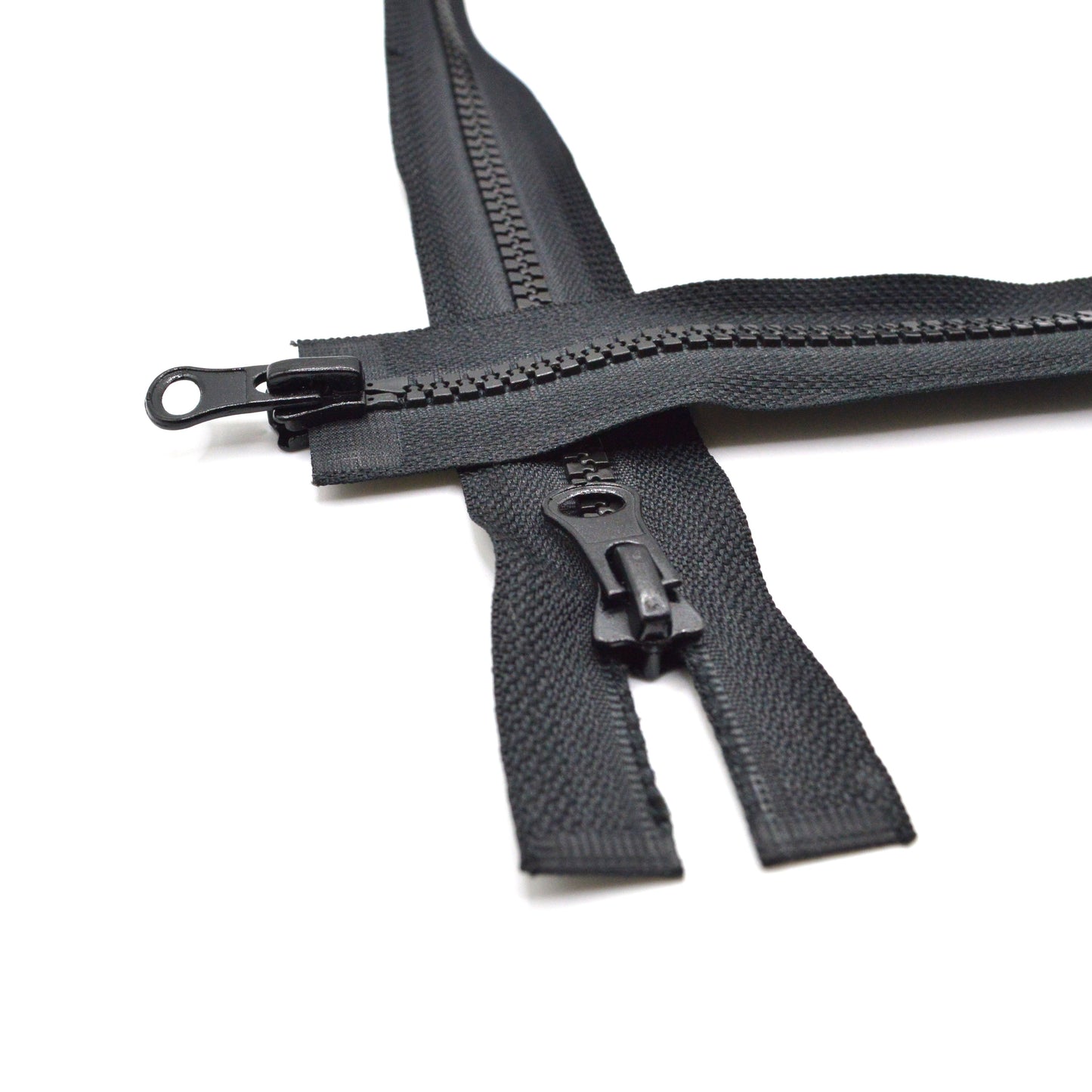 Fermeture éclair zip double curseur injectée 70cm 80cm 100cm (maille 5 mm / N°5) - Noir