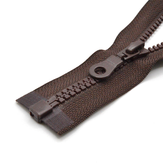 Fermeture éclair zip à glissière séparable injectée 80cm (maille 5 mm / N°5) - Marron Chocolat