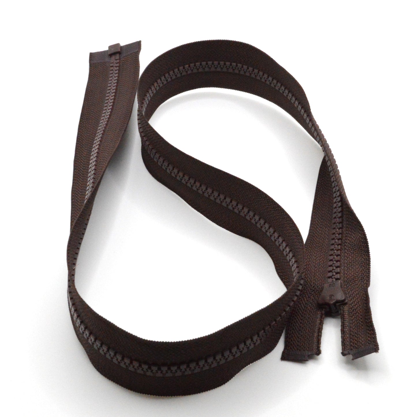 Fermeture éclair zip à glissière séparable injectée 80cm (maille 5 mm / N°5) - Marron Chocolat