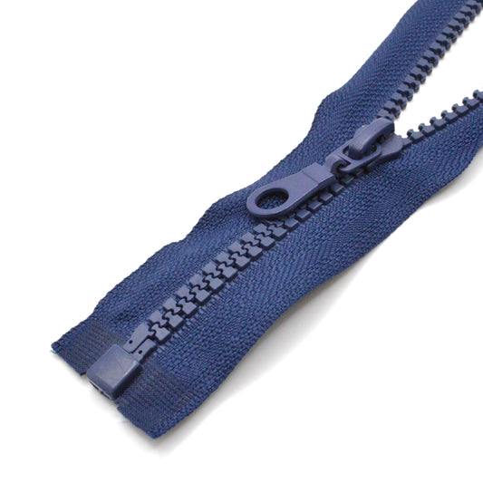 Fermeture éclair zip à glissière séparable injectée 65cm (maille 5 mm / N°5) - Bleu Marine