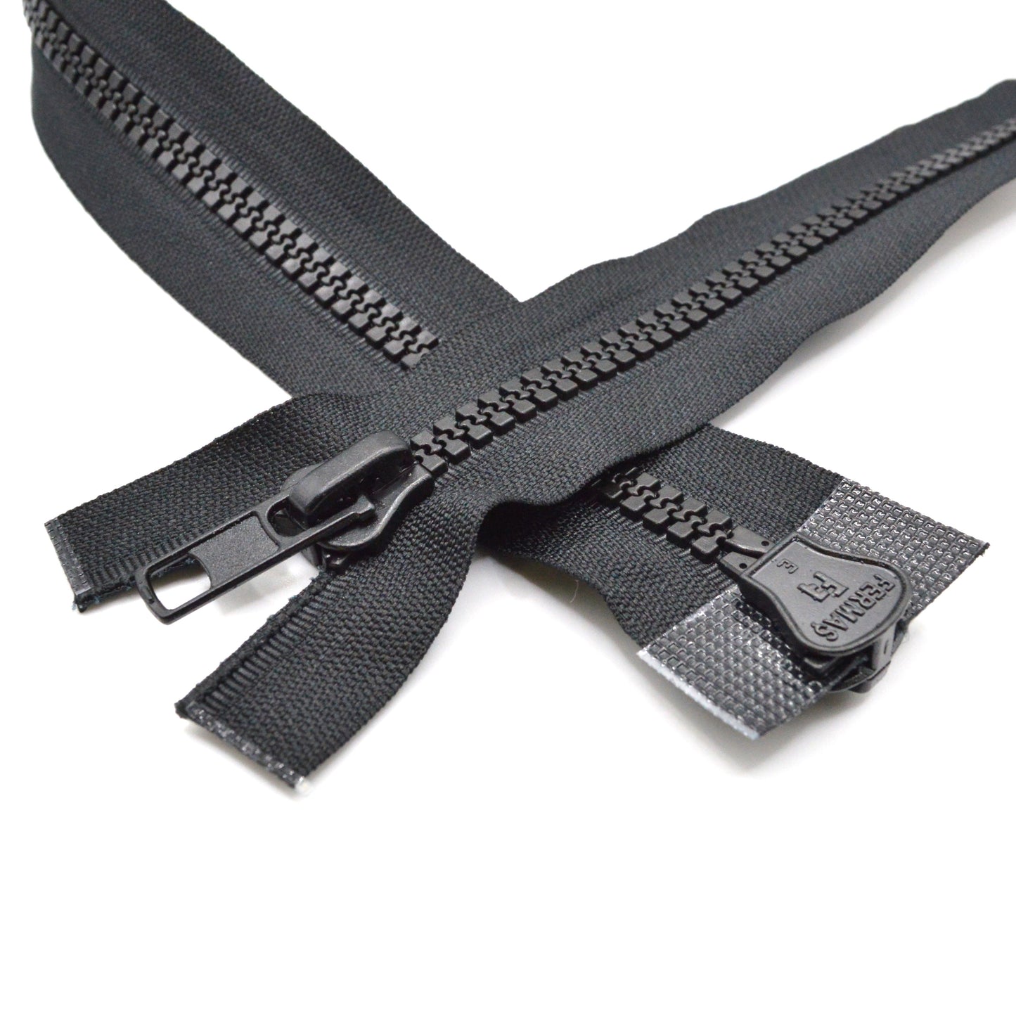 Fermeture éclair zip double curseur injectée 80 cm (maille 7 mm / N°7) - Noir