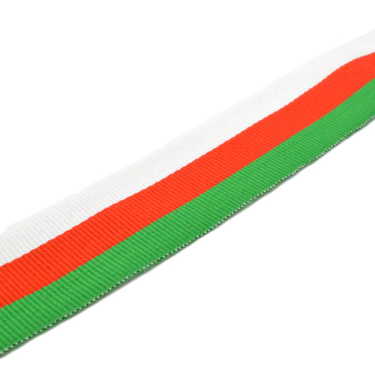 Ruban Au Mètre En Gros Grain Blanc Rouge Vert 35 mm