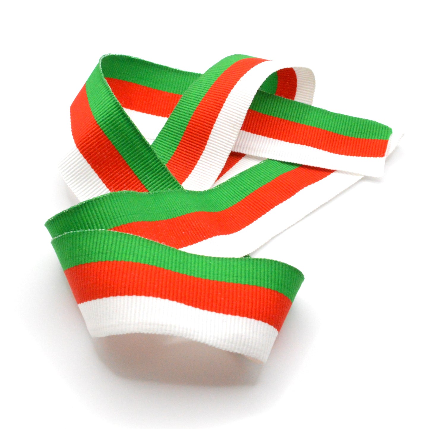 Ruban Au Mètre En Gros Grain Blanc Rouge Vert 35 mm