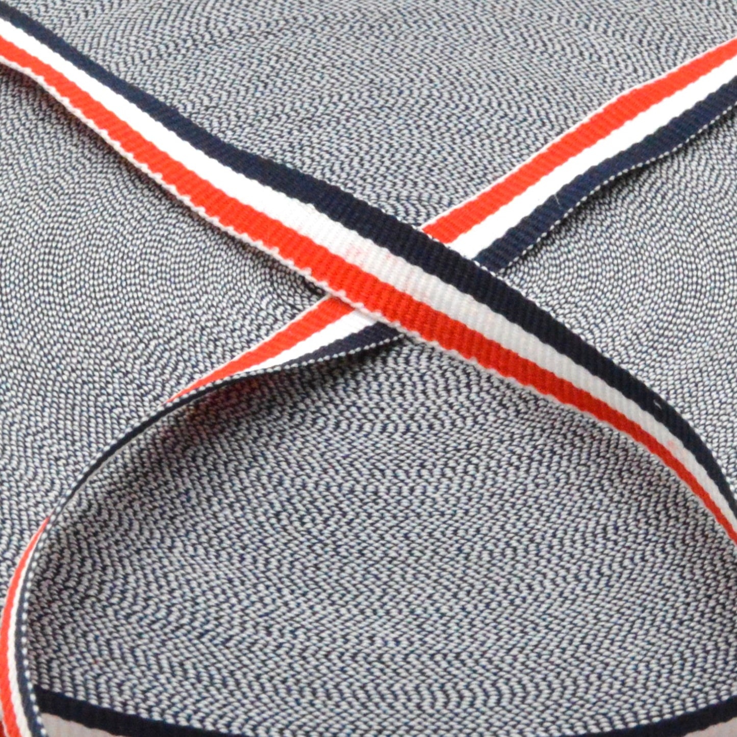 Ruban Au Mètre En Gros Grain Bleu Blanc Rouge 10 mm