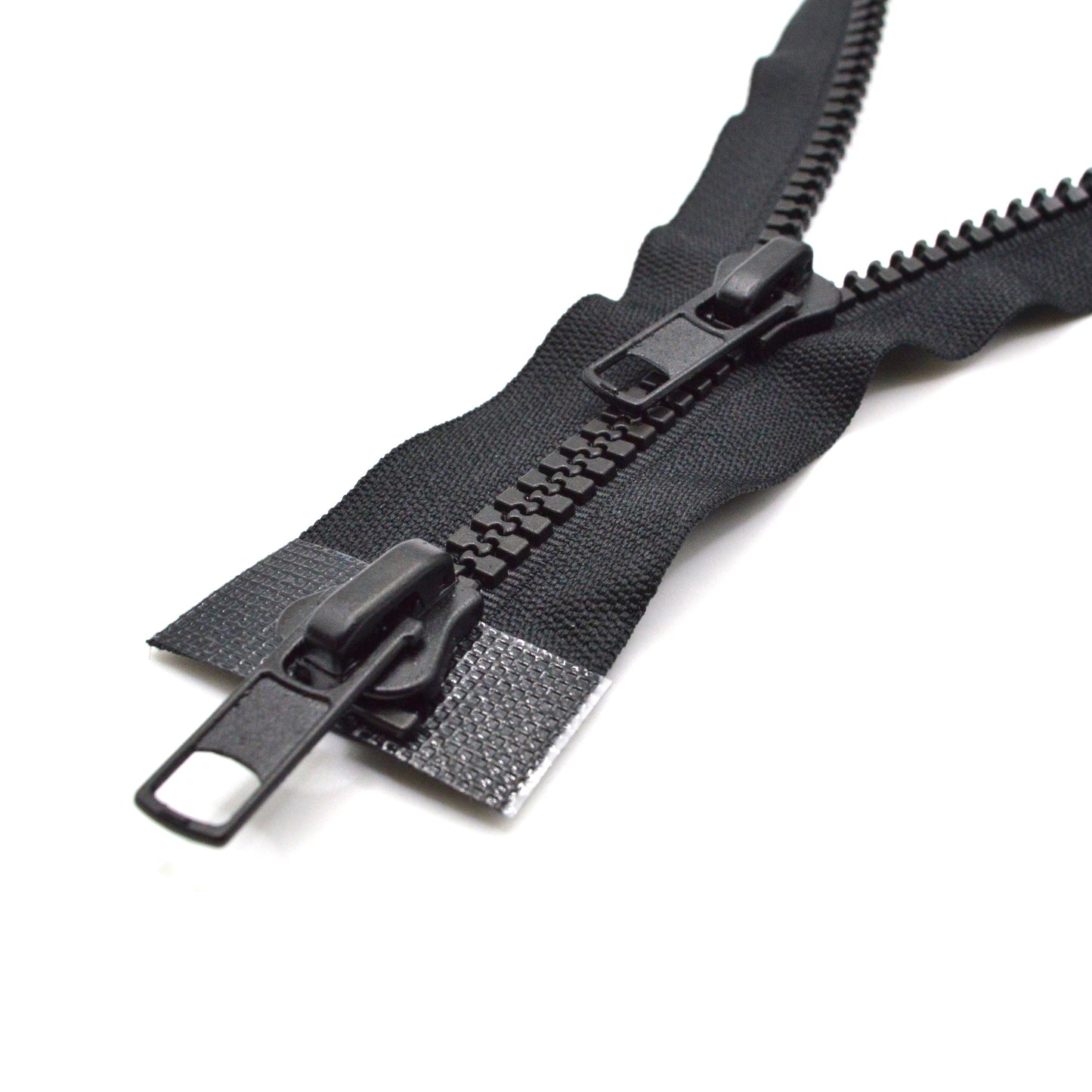 Fermeture éclair zip double curseur injectée 80 cm (maille 7 mm / N°7) - Noir