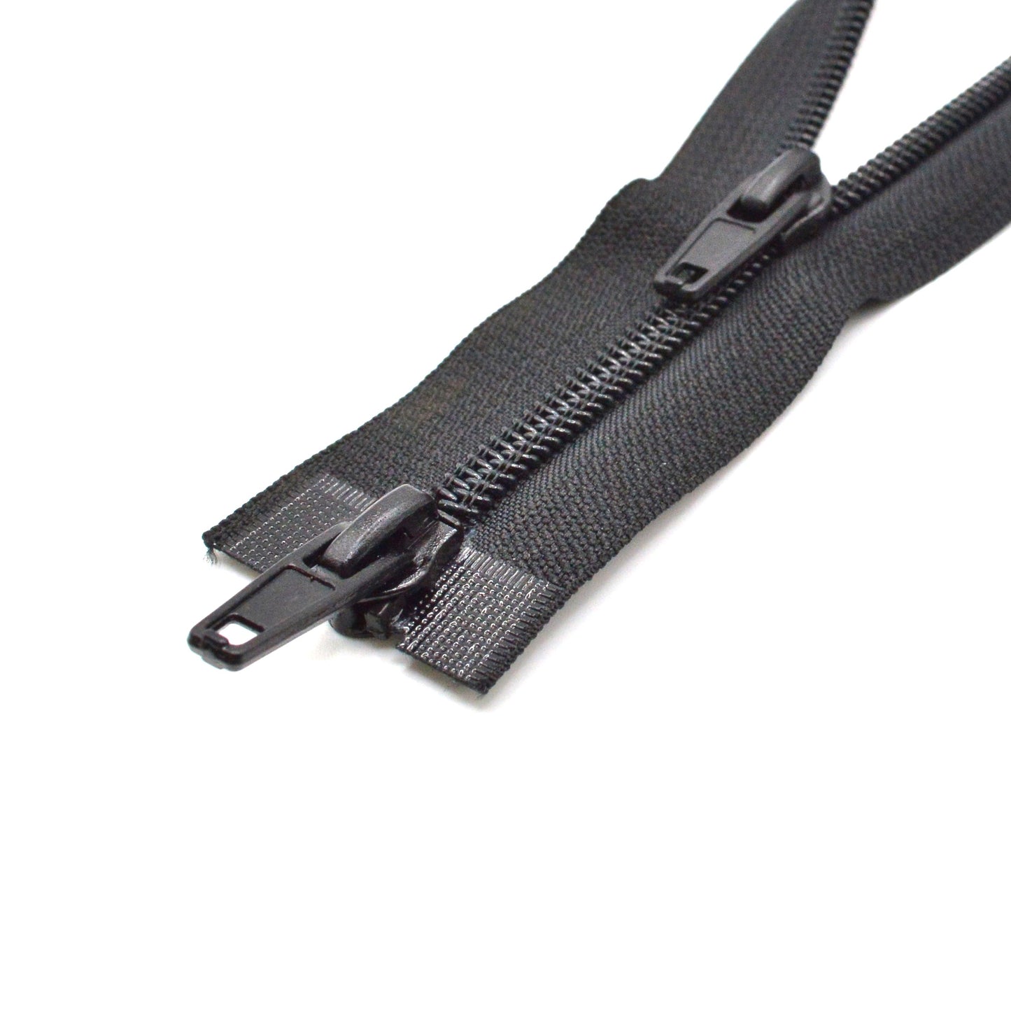 Fermeture éclair zip double curseur spirale 105 cm (maille 6 mm / N°6) - Noir