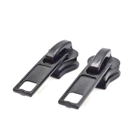 Lot de 2 Curseurs / Tirettes pour fermeture injectée (maille 5 mm) - Noir, Bleu, Blanc, Beige et Rouge