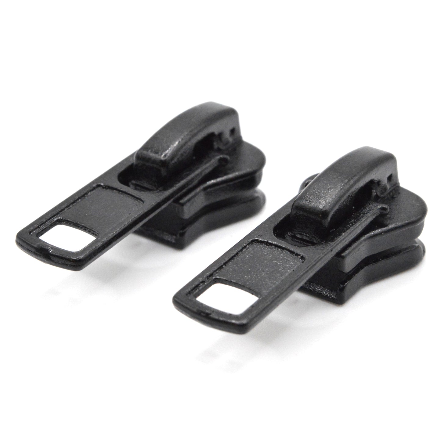Lot de 2 Curseurs / Tirettes pour fermeture injectée (maille 8 mm) - Noir, Bleu Marine, Marron et Argenté