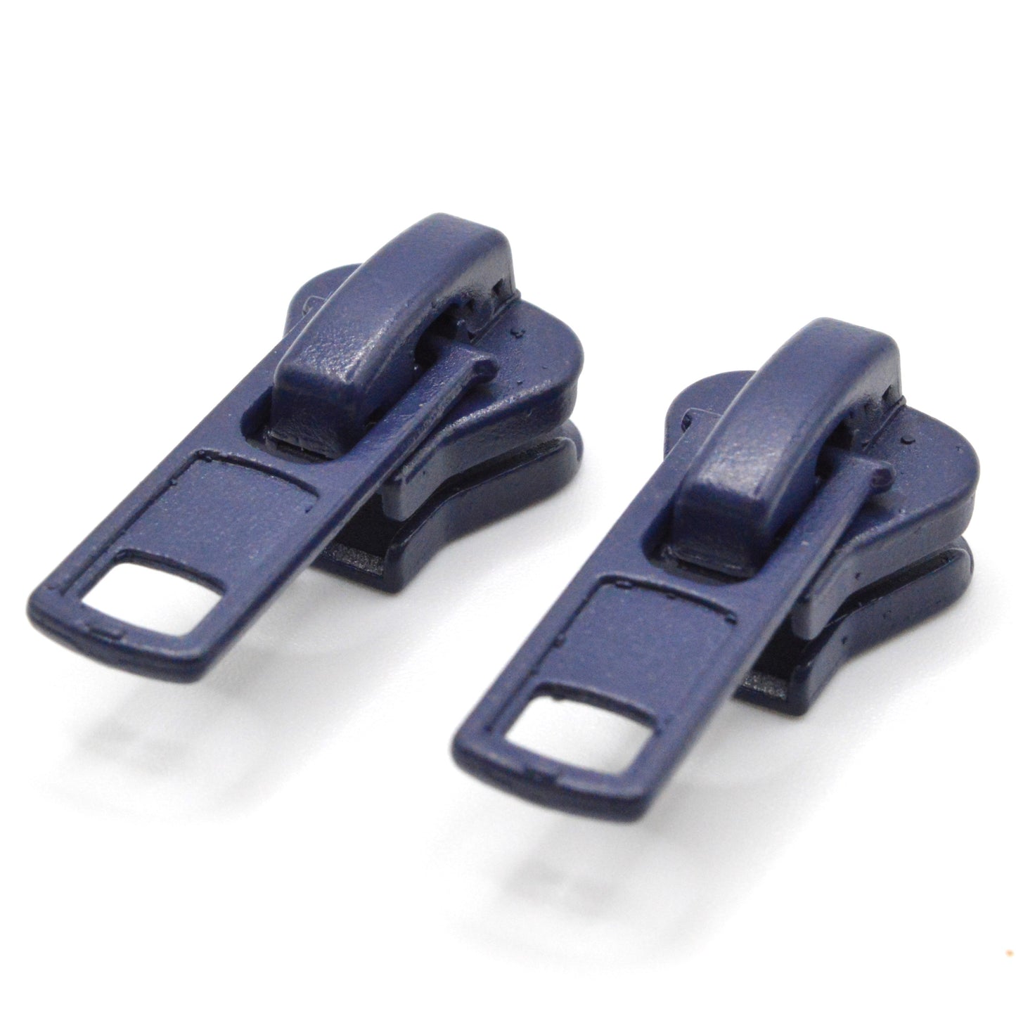 Lot de 2 Curseurs / Tirettes pour fermeture injectée (maille 8 mm) - Noir, Bleu Marine, Marron et Argenté