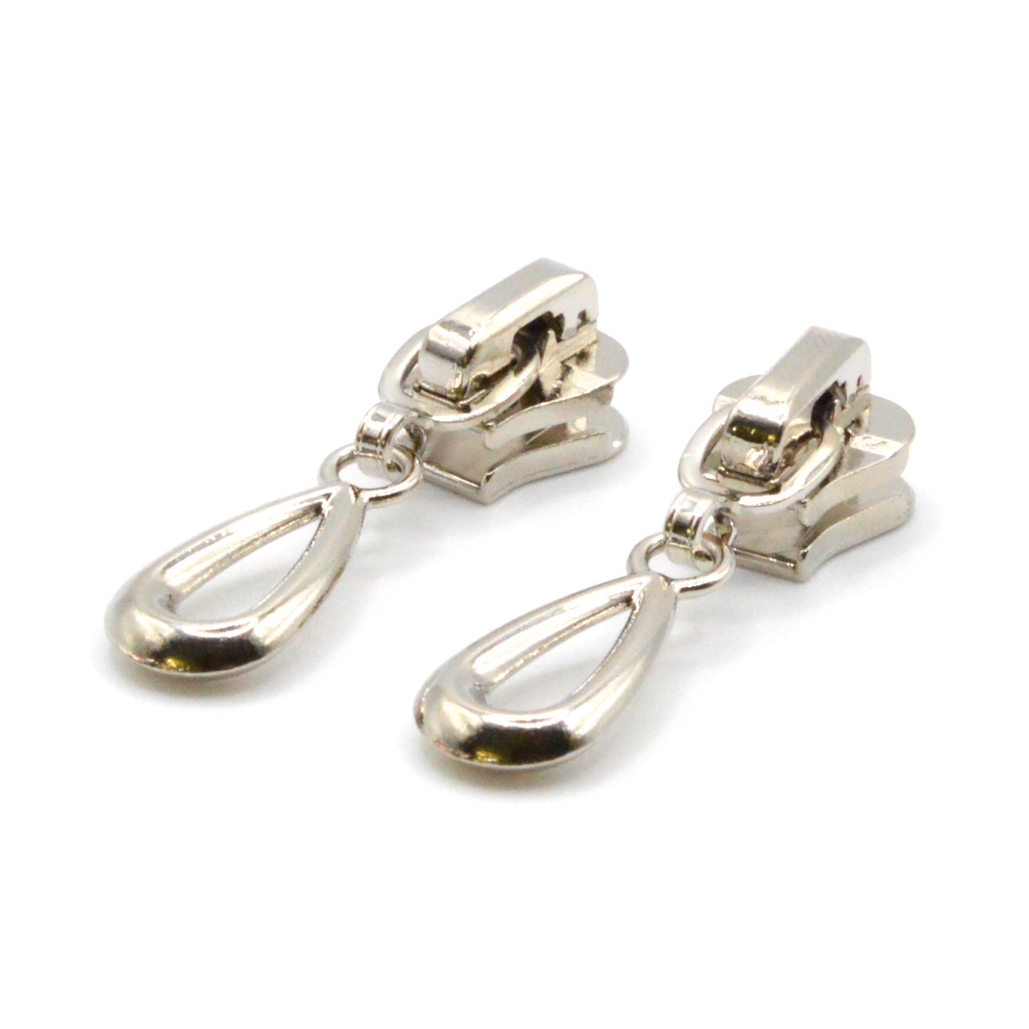 Lot de 2 Curseurs / Tirettes Décoratif pour fermeture injectée (maille 5 mm) - Noir, Rose, Or, Bronze, Argent Foncé et Clair