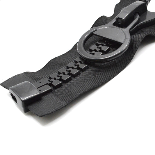 Fermeture éclair zip à glissière séparable injectée 90cm (grosse maille large 14 mm / N°20) - Noir