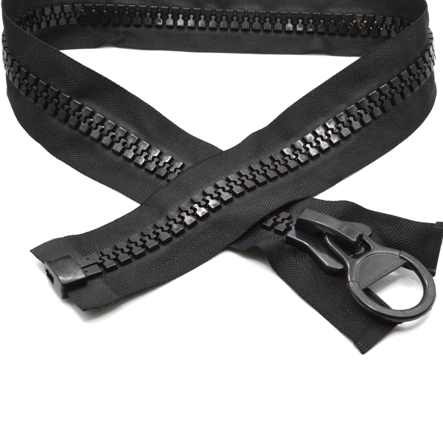 Fermeture éclair zip à glissière séparable injectée 90cm (grosse maille large 14 mm / N°20) - Noir