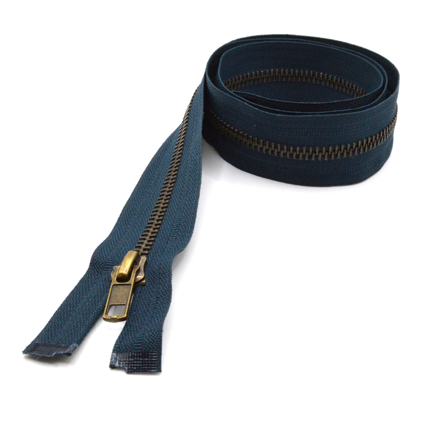 Fermeture éclair zip à glissière séparable métal 80 cm (maille 7 mm / N°7) - Bleu