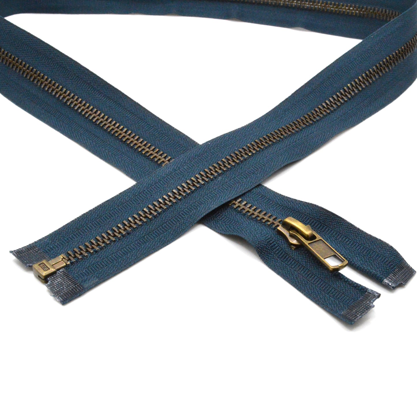 Fermeture éclair zip à glissière séparable métal 80 cm (maille 7 mm / N°7) - Bleu