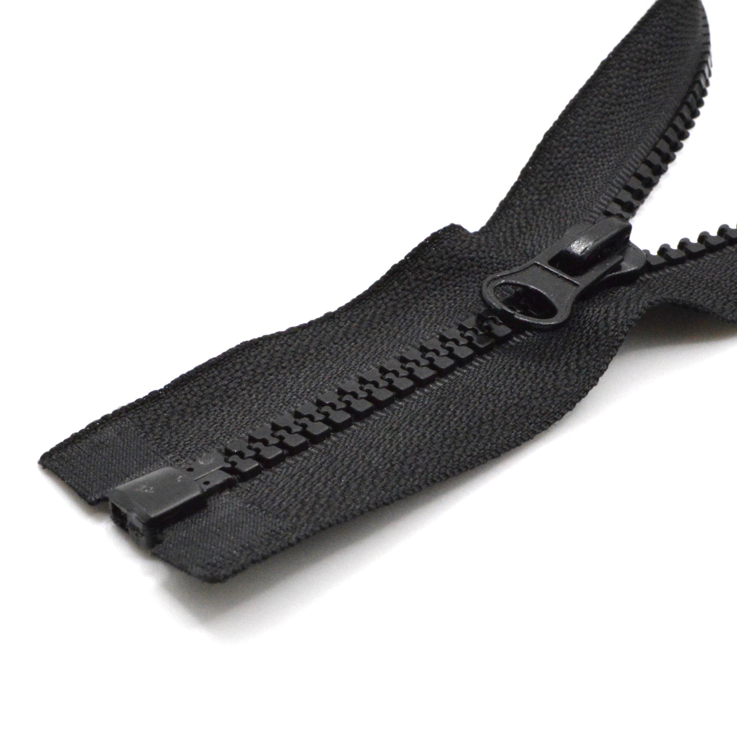 Fermeture éclair zip à glissière séparable injectée 55cm/60cm/65cm/70cm/75cm (maille 5 mm / N°5) - Noir