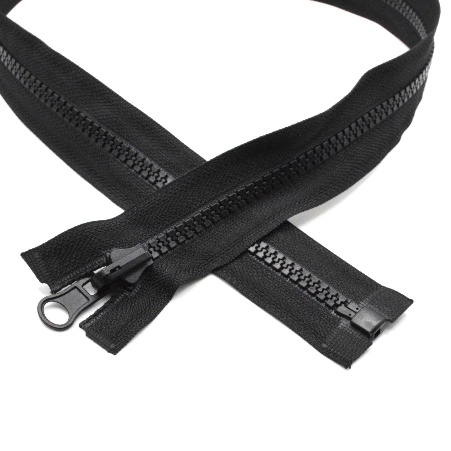 Fermeture éclair zip réversible injectée 50cm/70cm/90cm (maille 5 mm / N°5) - Noir