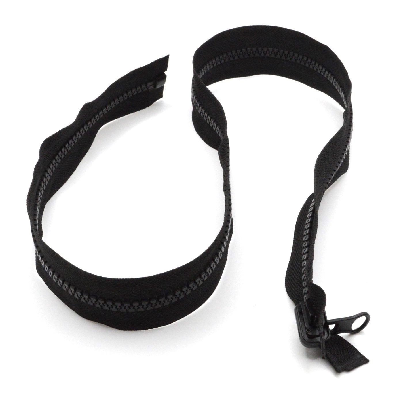 Fermeture éclair zip réversible injectée 50cm/70cm/90cm (maille 5 mm / N°5) - Noir