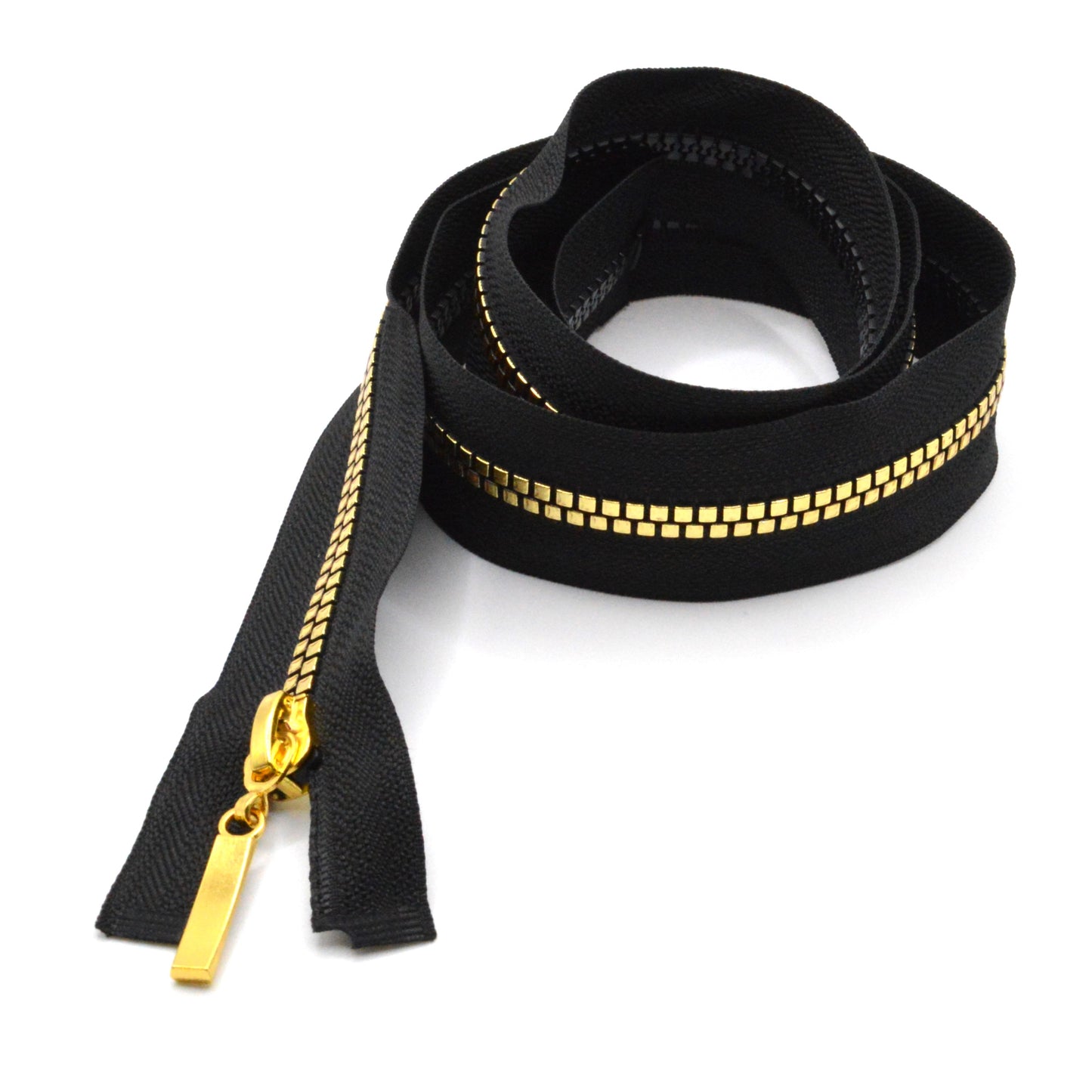 Fermeture éclair décorative zip à glissière séparable injectée 90cm (maille 5 mm / N°5) - Doré