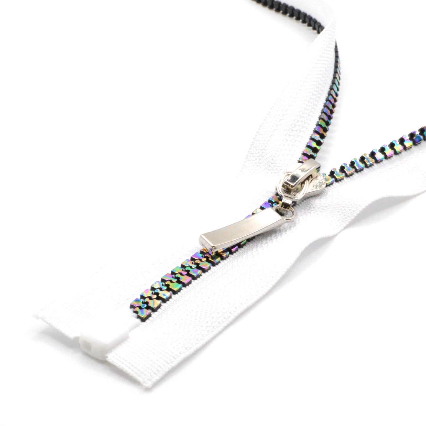 Fermeture éclair décorative zip à glissière séparable injectée 80cm (maille 5 mm / N°5) - Arc-en-ciel