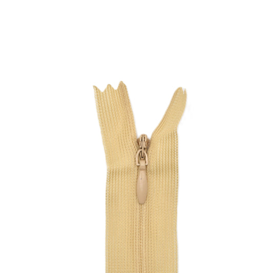 Fermeture invisible éclair zip à glissière non séparable 60 cm – Beige