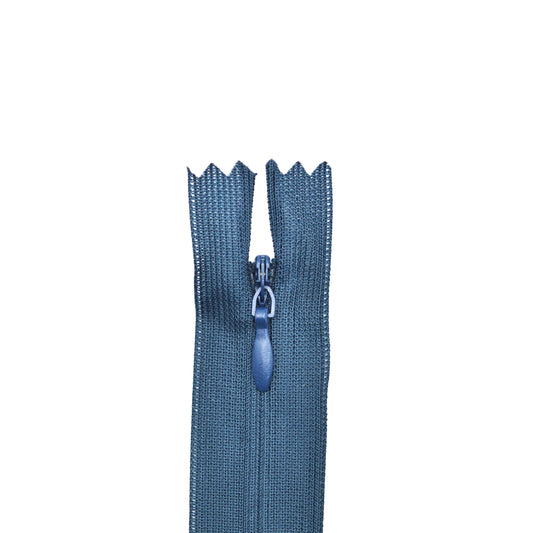 Fermeture invisible éclair zip à glissière non séparable 60 cm – Bleu
