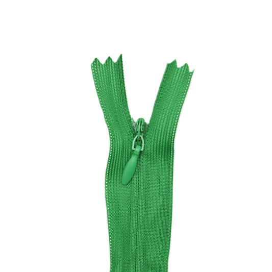 Fermeture invisible éclair zip à glissière non séparable 60 cm – Vert