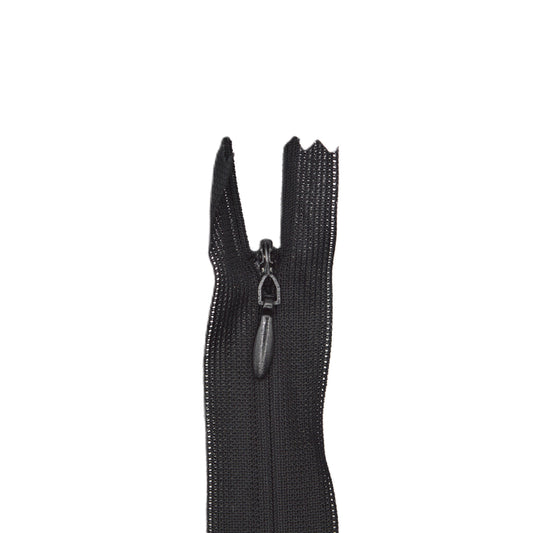 Fermeture invisible éclair zip à glissière non séparable 60 cm – Noir