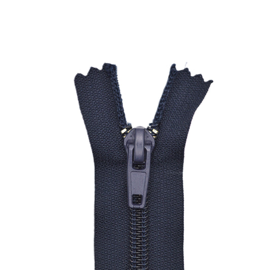 Fermeture éclair zip à glissière non séparable nylon 18 cm (maille 7 mm / N°7) – Bleu Marine