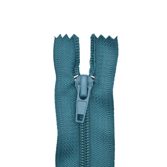Fermeture éclair zip à glissière non séparable nylon 18 cm (maille 5 mm / N°5) – Bleu Turquoise