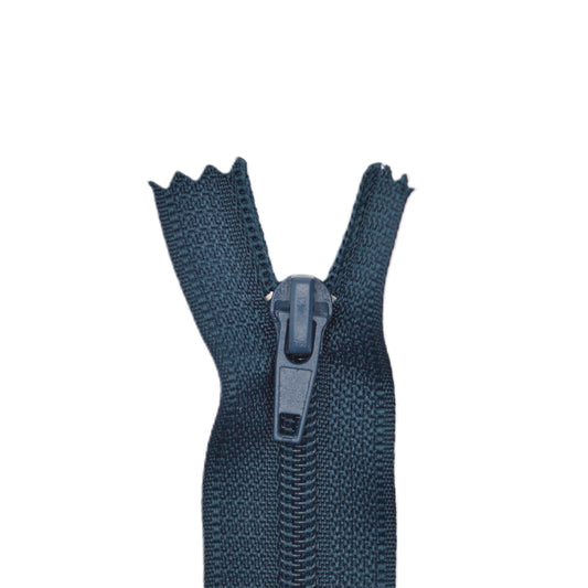 Fermeture éclair zip à glissière non séparable nylon 18 cm (maille 5 mm / N°5) - Bleu