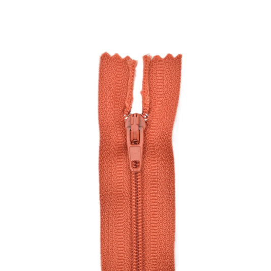 Fermeture éclair zip à glissière non séparable nylon 20 cm (maille 3 mm / N°3) – Orange