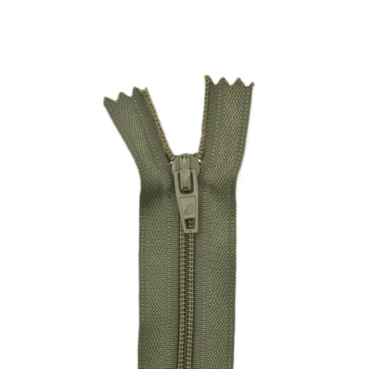 Fermeture éclair zip à glissière non séparable nylon 18 cm (maille 3 mm / N°3) – Vert