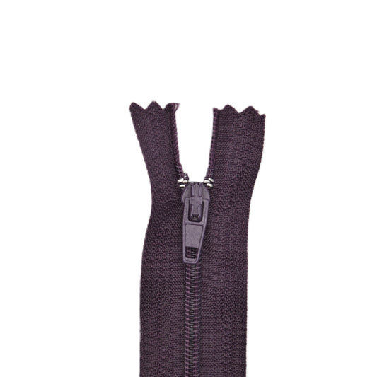 Fermeture éclair zip à glissière non séparable nylon 18 cm (maille 3 mm / N°3) – Violet