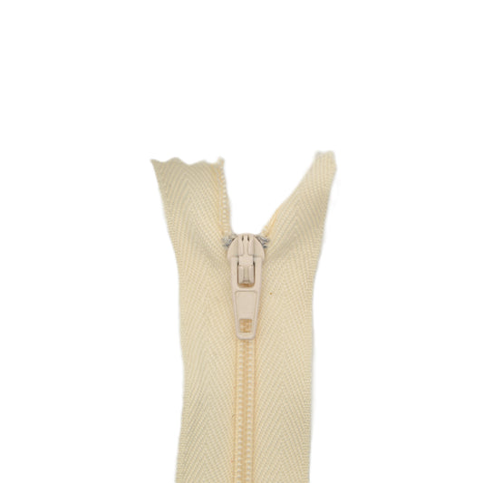 Fermeture éclair zip à glissière non séparable nylon 15 cm (maille 3 mm / N°3) – Beige