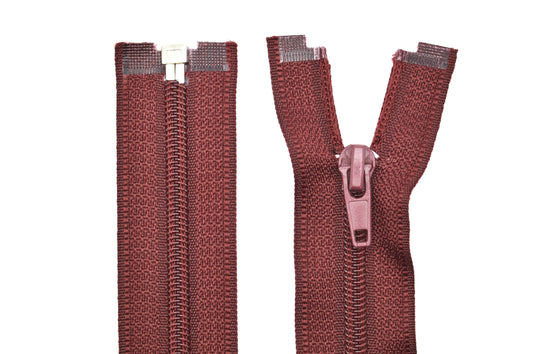 Fermeture éclair zip à glissière séparable spirale 80 cm (maille 6 mm / N°6) - Rouge bordeaux