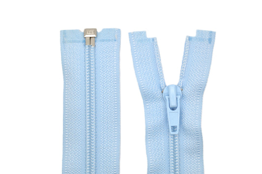 Fermeture éclair zip à glissière séparable spirale 80 cm (maille 6 mm / N°6) - Bleu ciel