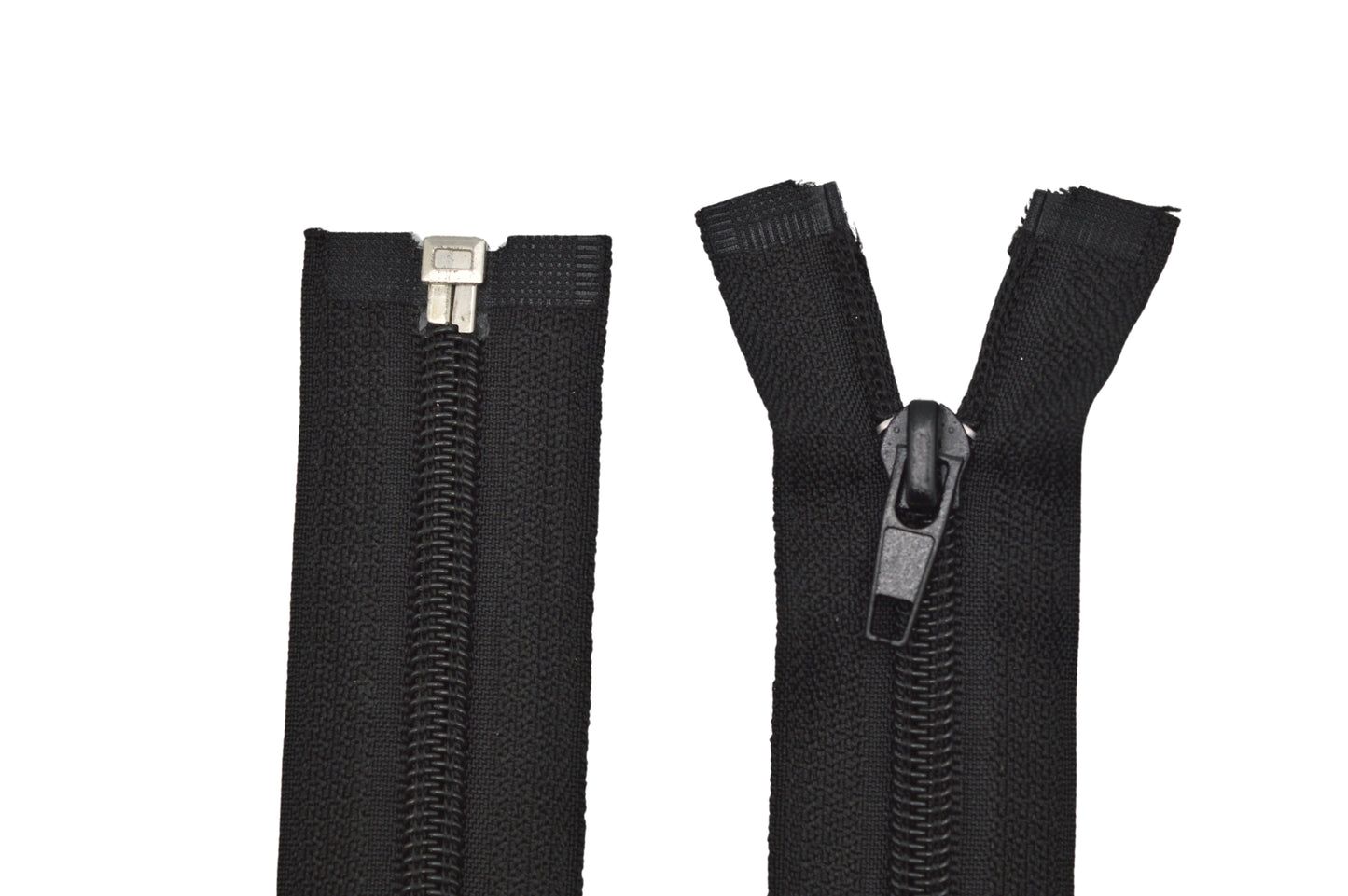 Fermeture éclair zip à glissière séparable spirale 80 cm (maille 7 mm / N°7) - Noir